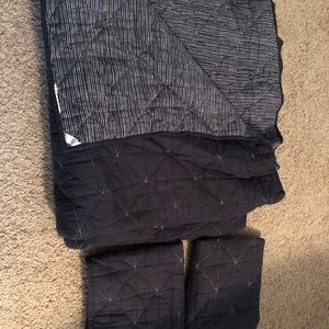 West Elm KING oversized navy blue quilt